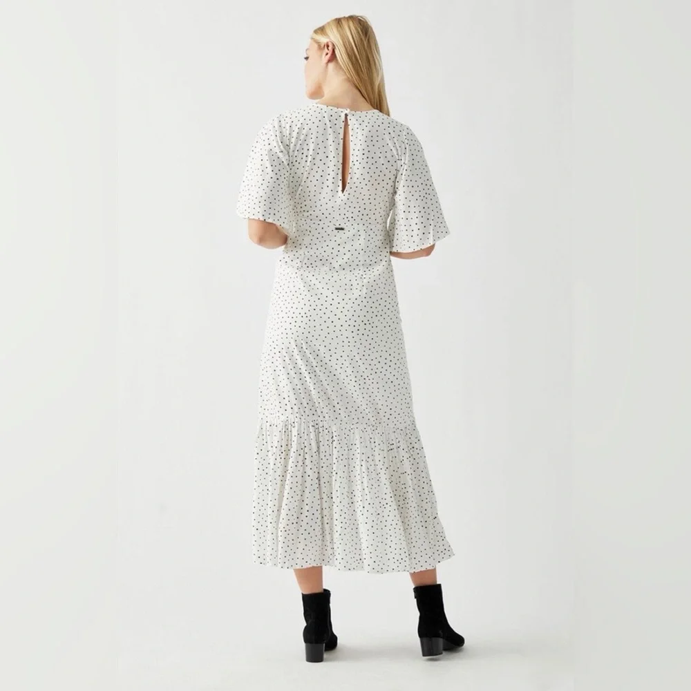 Billabong Kiss the Rain 
White & Black Polka Dot 
Maxi Boho Dress
Size Medium - Picture 4 of 9